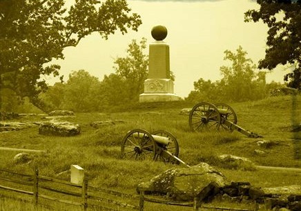 Monument at Gettysburg honoring the 5th Maine Battery