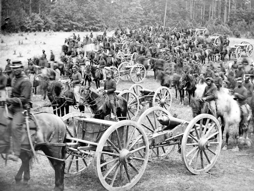 The 5th Maine Battery was a horse artillery battery, in which every man was mounted. 